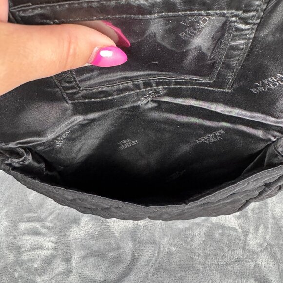 Vera Bradley Black Quilted Back Back Pack  14"x12" Zip Closure - Picture 3 of 10